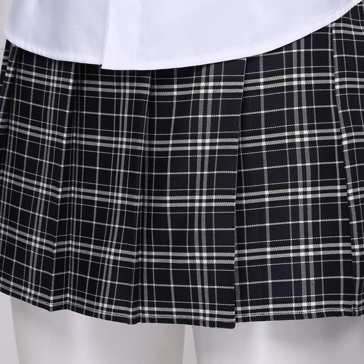 School Girls Uniform Cosplay Women Adult Porno Sexy Lingerie Halloween Costumes Parties Shirt with Plaid Mini Skirt Tie