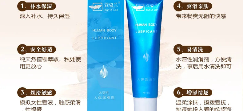 Water soluble Based Natural Intimate Anal Lubricant for Men and Women Lube body massage cream Gel Lubricants 30g