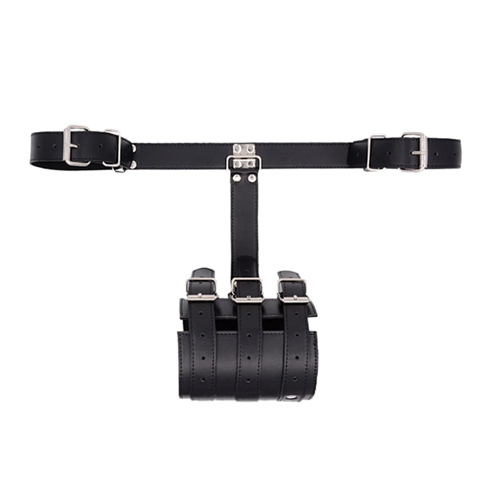 SM PU Leather Behind Back Hand Cuff Collar BDSM Bondage Restraints Slave Training Hand Binding SM Toys For Couple Games