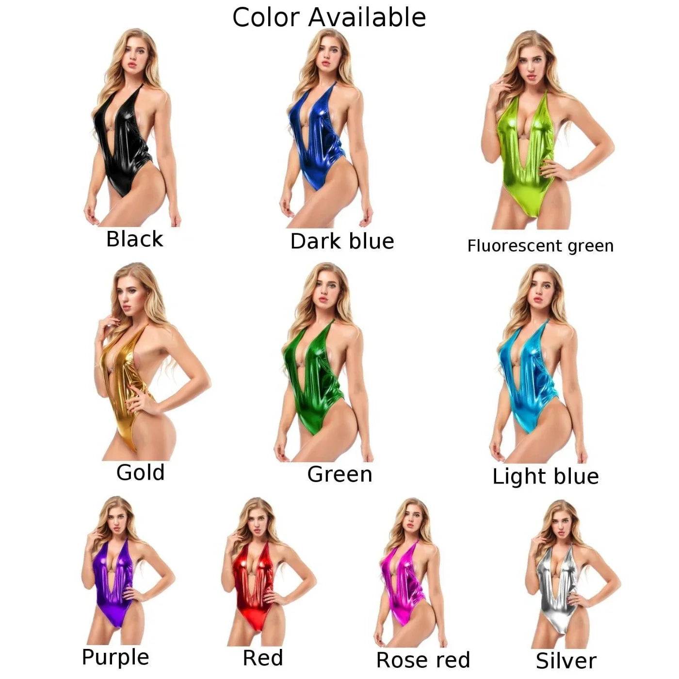 Women Sexy Lingerie Oil Lace Up Backless Deep-V Shiny Sling Bodysuit Swimsuit Halter Bikini Exotic Smooth Solid Ladies Jumpsuit