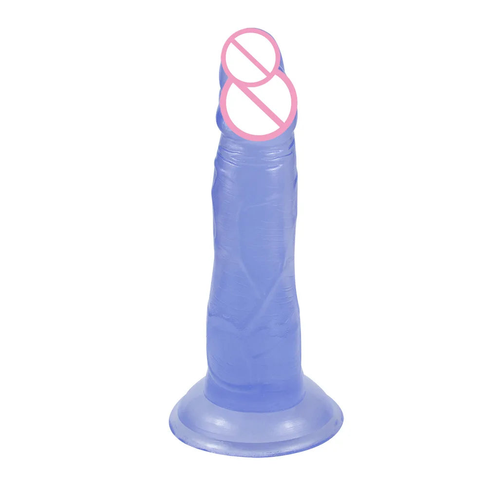 Transparent Double-Headed Phallus Simulation Double-Headed Dragon Penis Pull Lesbian Adult Products Masturbator 2