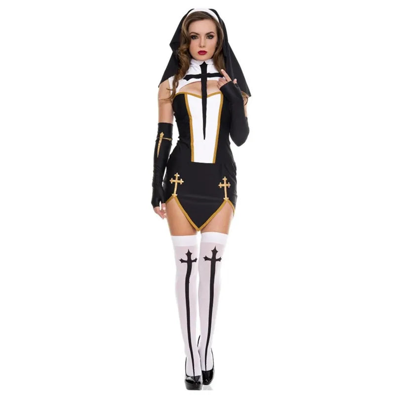 Full Set Sexy Nun Costume Women Exotic - Happysex