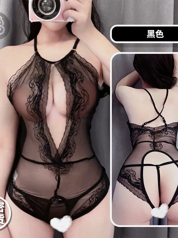 Sexy Seductive Cute Lingerie Uniforms Mature Charm Eleganrt Gentle Bold For Women With Large Steel Supports Bodysuits TNK8