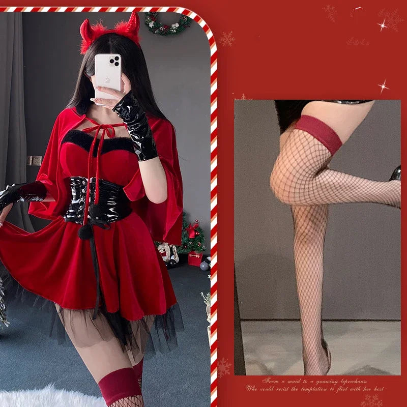 Christmas Dress Female Little Devil Cosplay  Sexy Seductive  - Happysex