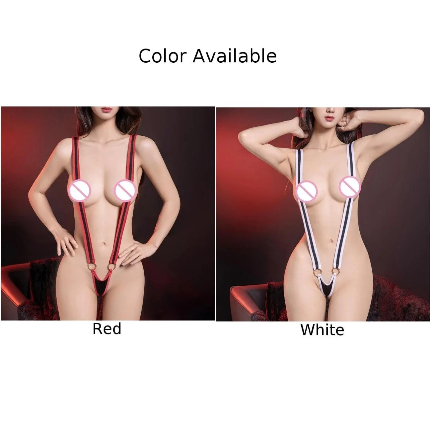 Sexy Women Strappy Deep V Neck Bodysuit Seductive Lingerie - Happysex