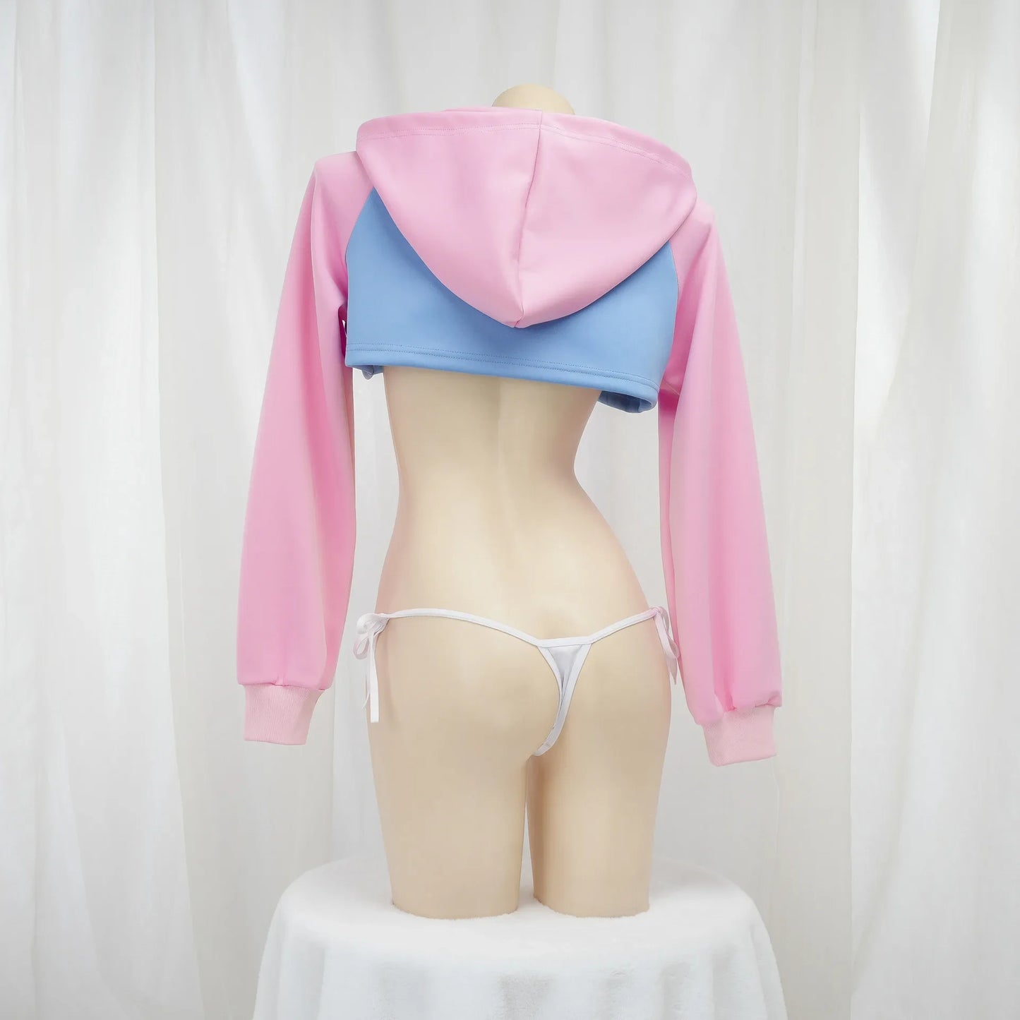 Game Over Anime Girl Pink Blue Short Hoodie Hooded Uniform Cosplay Costume