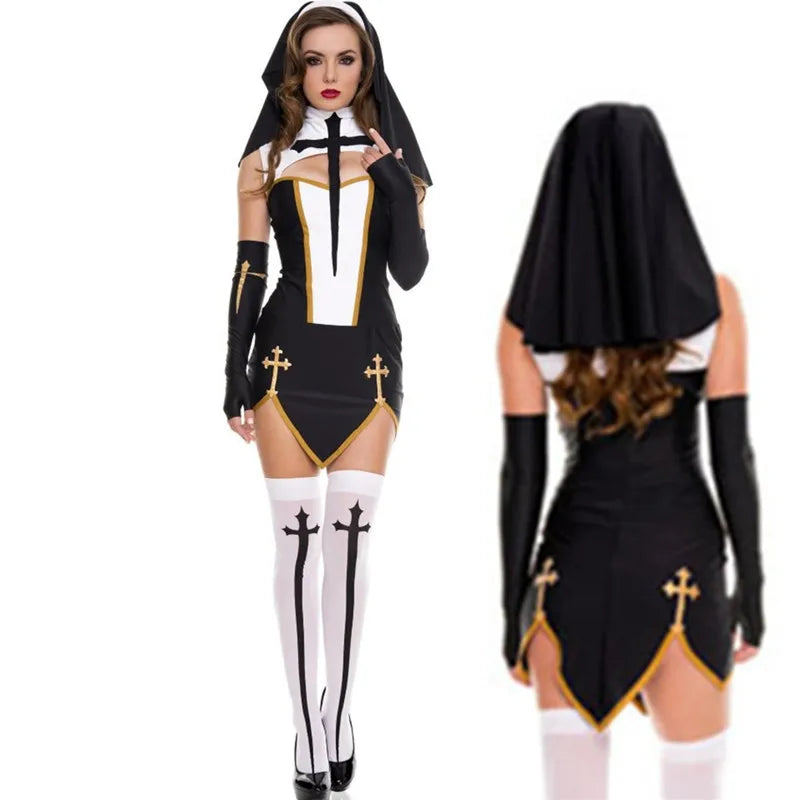 Full Set Sexy Nun Costume Women Exotic - Happysex