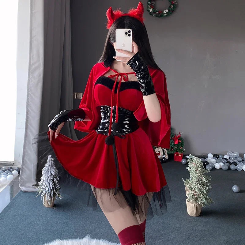 Christmas Dress Female Little Devil Cosplay  Sexy Seductive  - Happysex