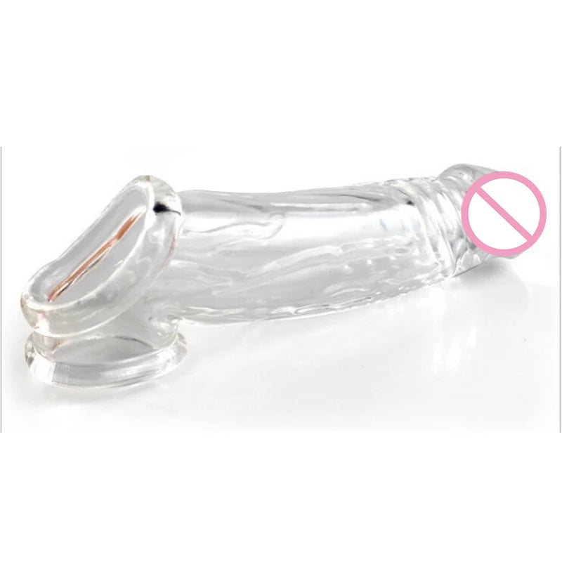 Silicone Cock Ring Soft Realistic Penis Sleeve Extender Condom Penis Ring Delayed Ejaculation Dick Cover Case Cock Header