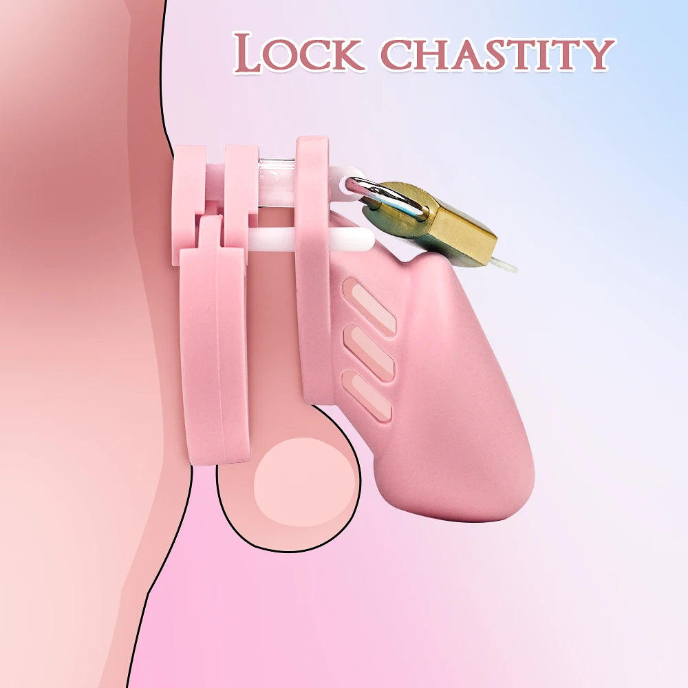 Male Chastity Cage with Lock Key Virginity - Happysex