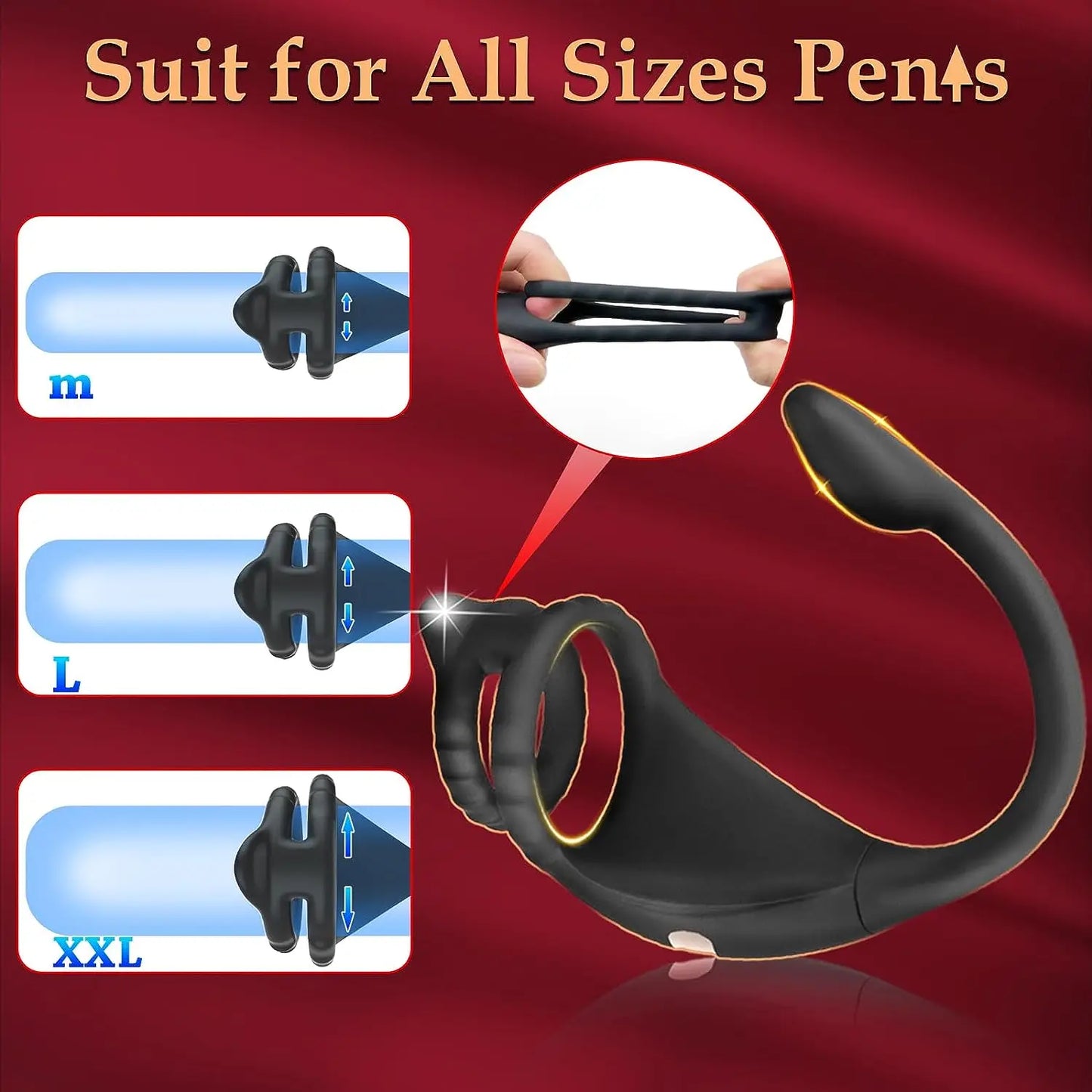 Vibrating Cock Ring Taint Stimulator with Mini Bullet Remote Control Anal Butt Plug Prostate Massager Penis Ring Male Vibrators