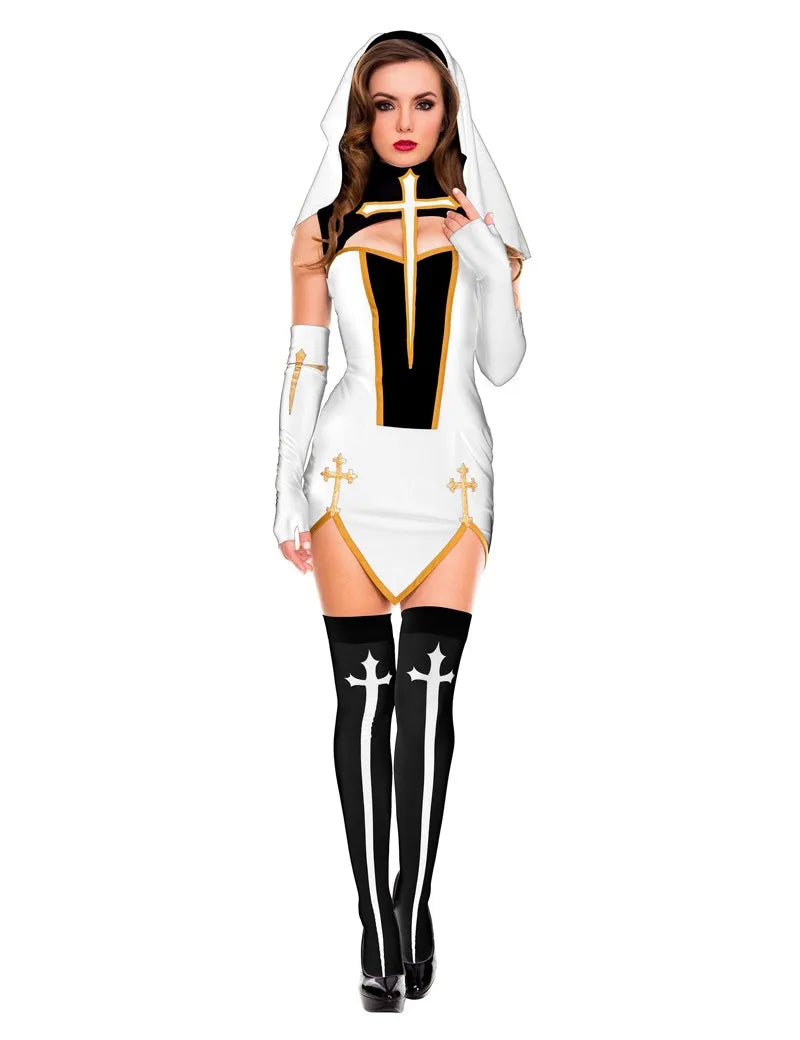 Full Set Sexy Nun Costume Women Exotic - Happysex